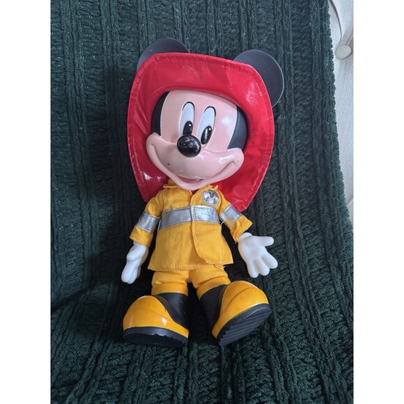 Fire Rescue Talking Mickey Mouse Firefighter 13" Plush Doll Toy Disney Store - Picture 1 of 8